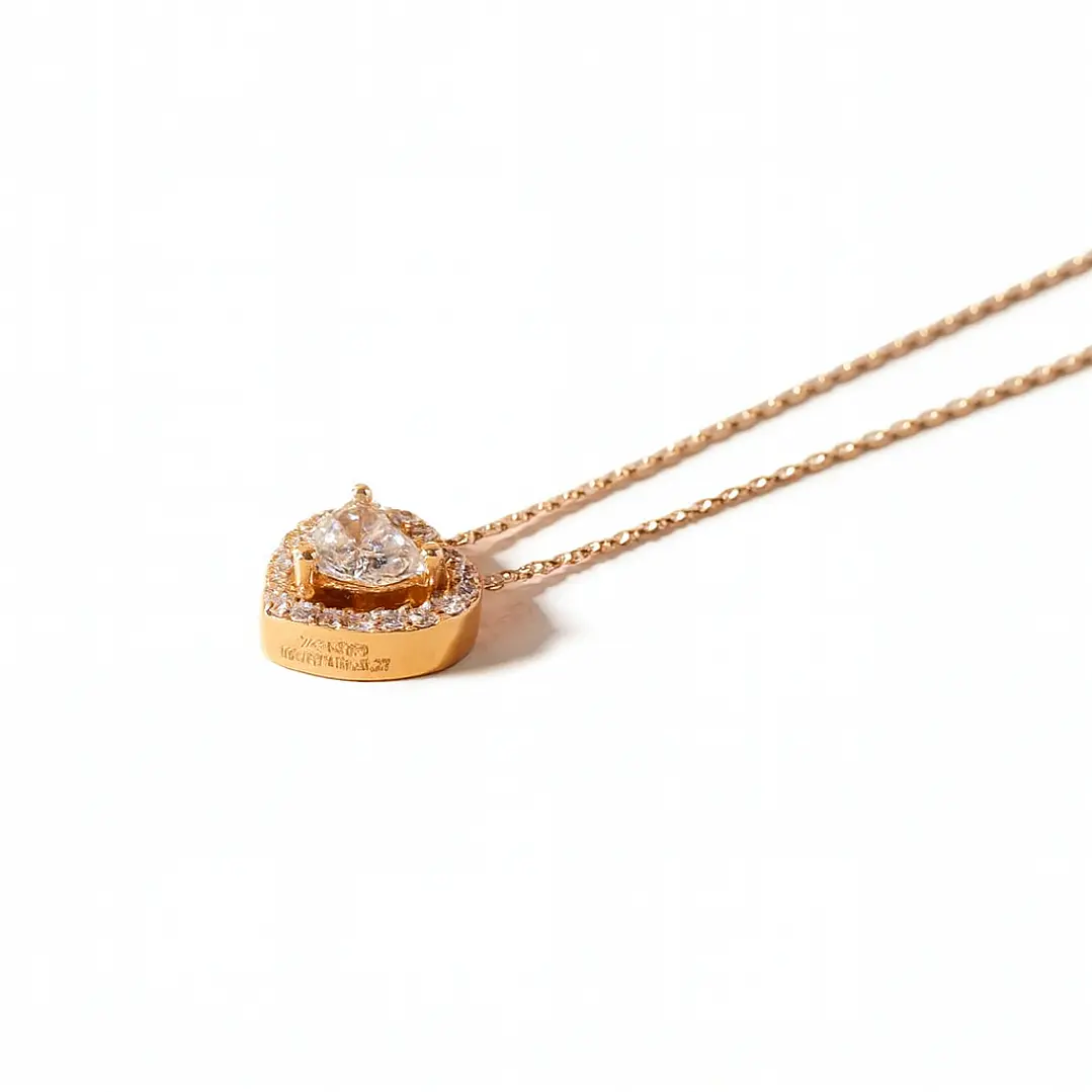 Collar Oro Miel 18kt Diamantes 1x27 Pts H/SI Corte Brillante 1