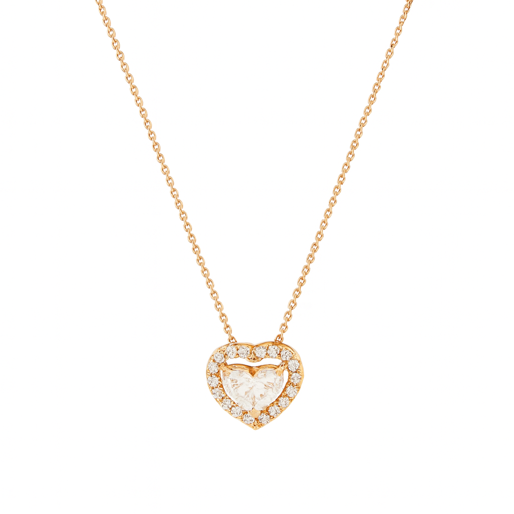 Collar Oro Miel 18kt Diamantes 1x27 Pts H/SI Corte Brillante 3