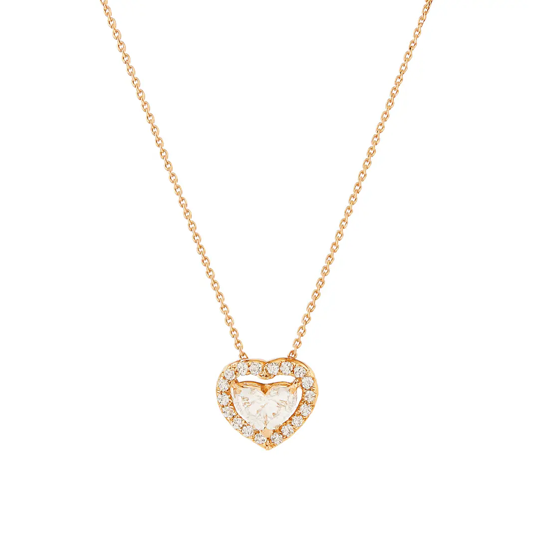 Collar Oro Miel 18kt Diamantes 1x27 Pts H/SI Corte Brillante 3