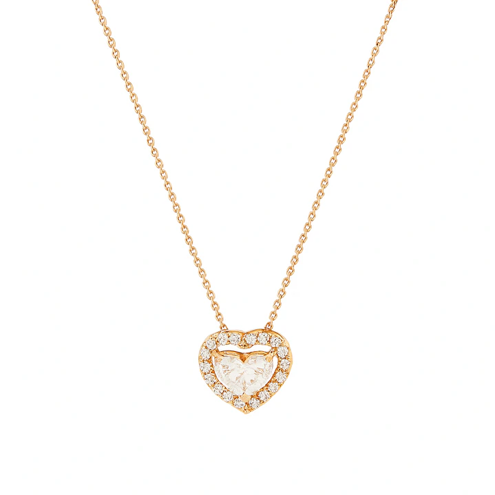 Collar Oro Miel 18kt Diamantes 1x27 Pts H/SI Corte Brillante 3