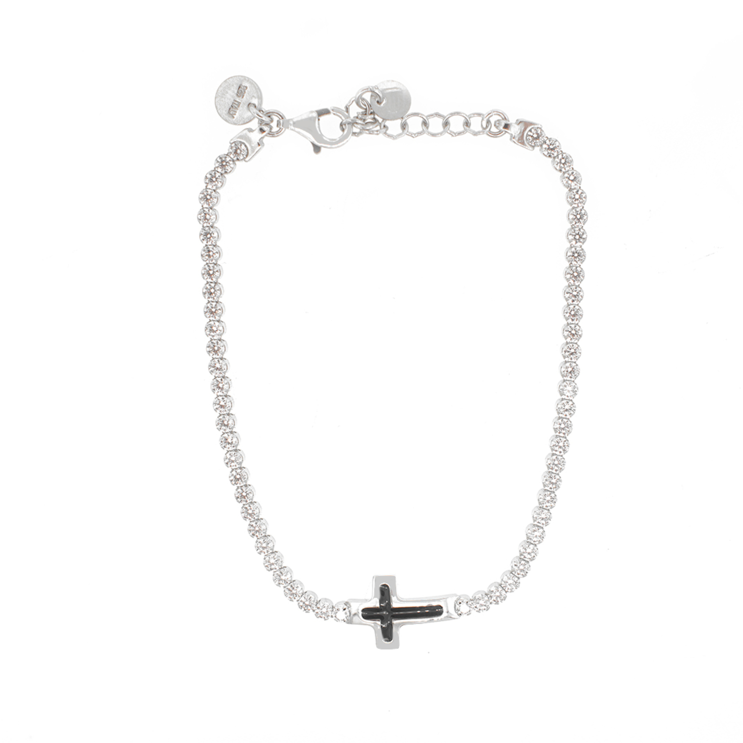 Pulsera de Plata Esterlina 925 Cruz Esmaltada Circon 3