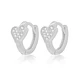 Aros de Plata Esterlina 925 Corazón con Circonita - Miniatura 1