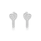Aros de Plata Esterlina 925 Corazón con Circonita - Miniatura 3
