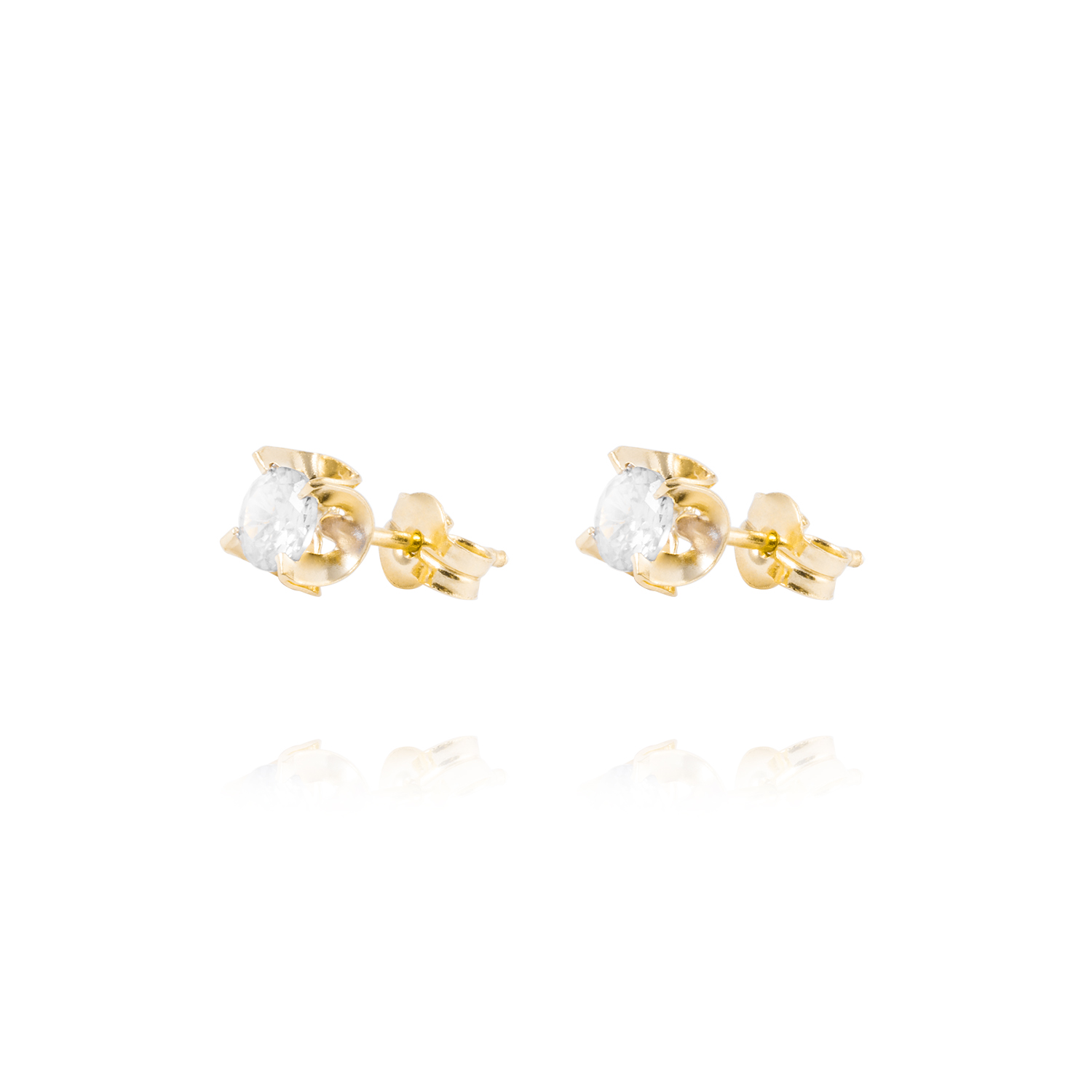 Aros de Oro 18kt Circón 4MM 1