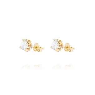 Aros de Oro 18kt Circón 4MM