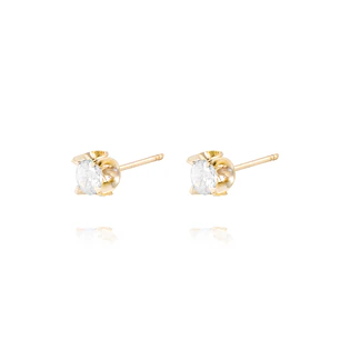 Aros de Oro 18kt Circón 4MM