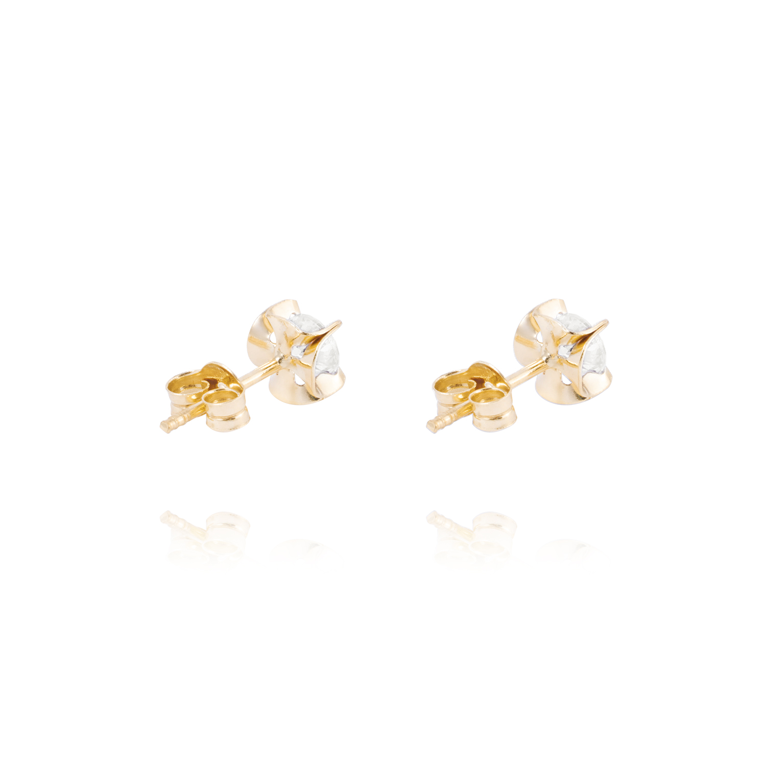 Aros de Oro 18kt Circón 4MM 3