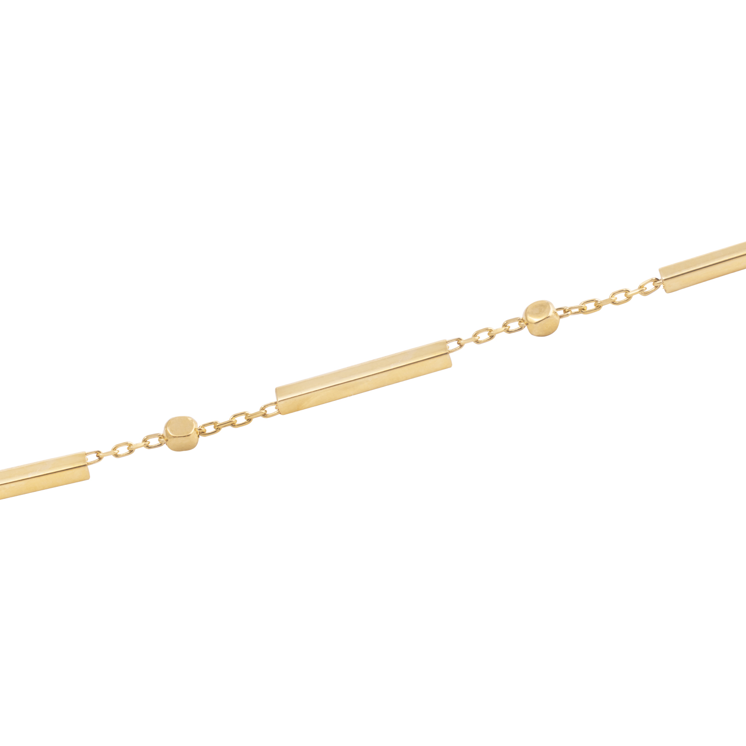 Pulsera de Oro 18kt Barras y Bolitas 2
