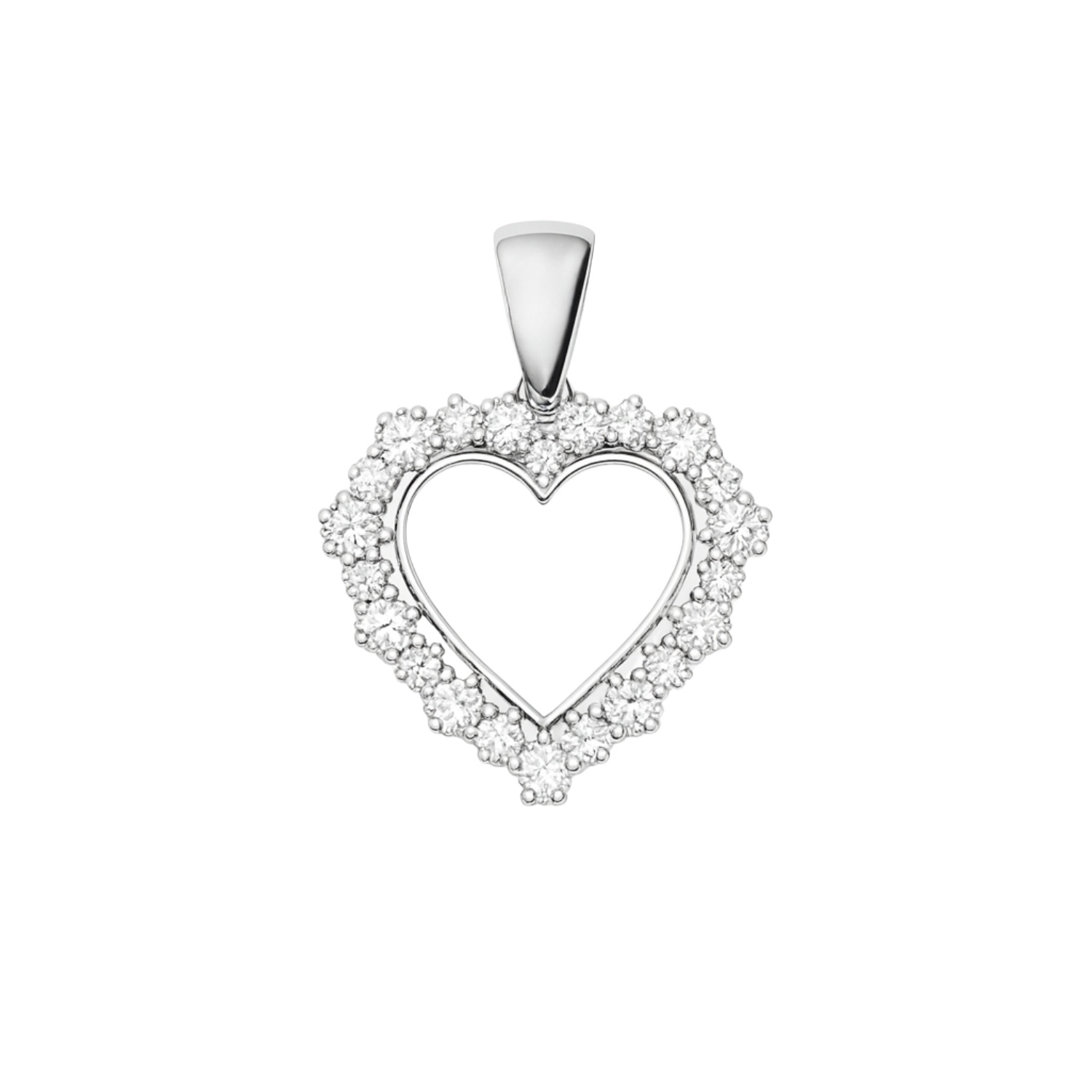 Colgante de Plata Esterlina 925 Corazón Brillante con Circonita 1