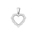 Colgante de Plata Esterlina 925 Corazón Brillante con Circonita