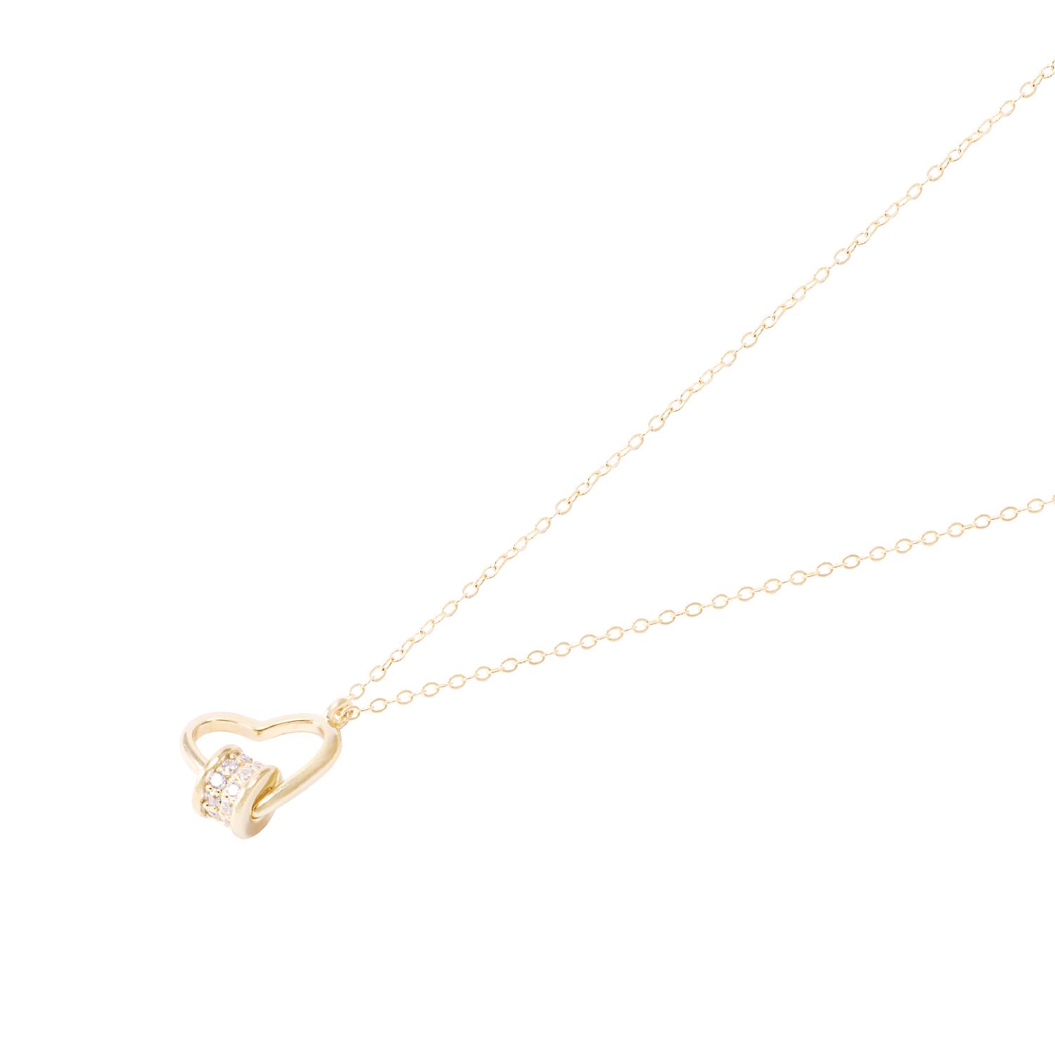 Collar Revestido de Oro 18kt Corazón Círculos y Circonita 1