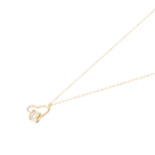 Collar Revestido de Oro 18kt Corazón Círculos y Circonita