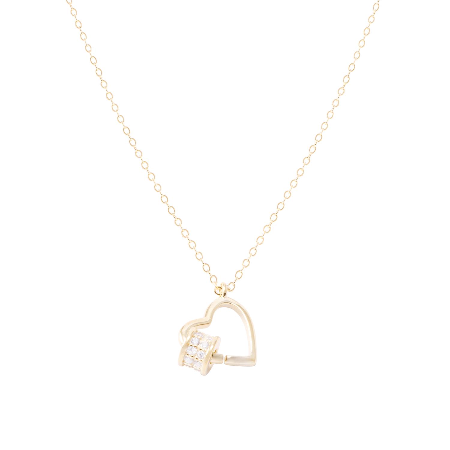 Collar Revestido de Oro 18kt Corazón Círculos y Circonita 2