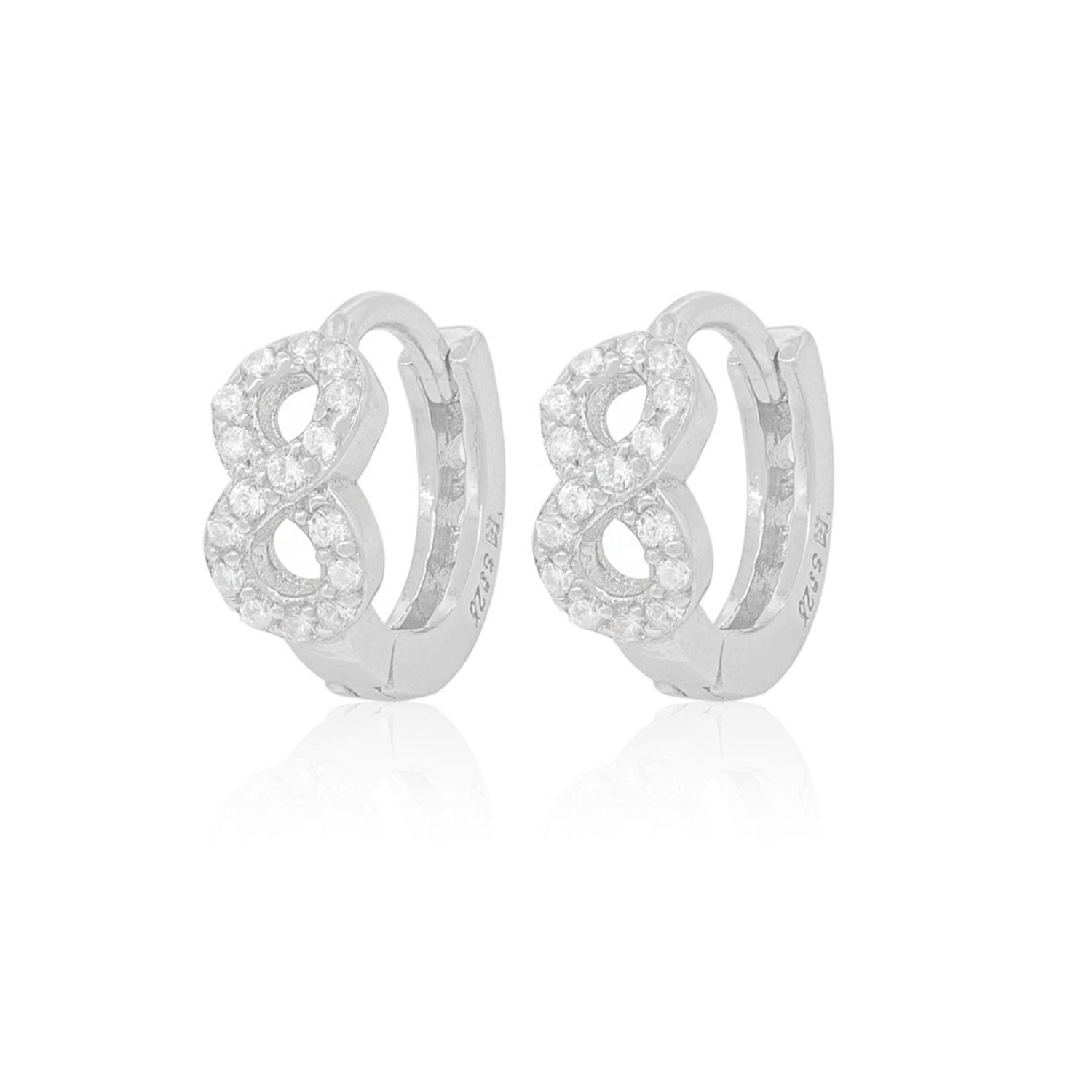 Aros de Plata Esterlina 925 Infinito Circon 3
