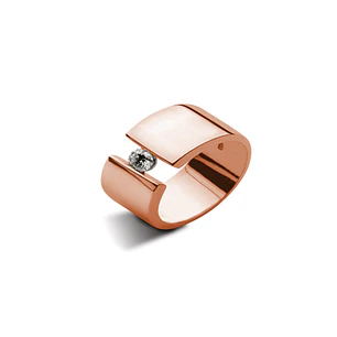 Anillo de Oro Rosado 18kt Modelo Voler con 01 Diamante Corte Brillante Solitario de 10pts