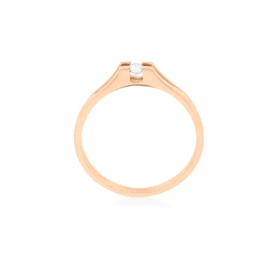 Anillo Compromiso Oro Rosado 18kt  Milán 1x6ptos Diamante 2