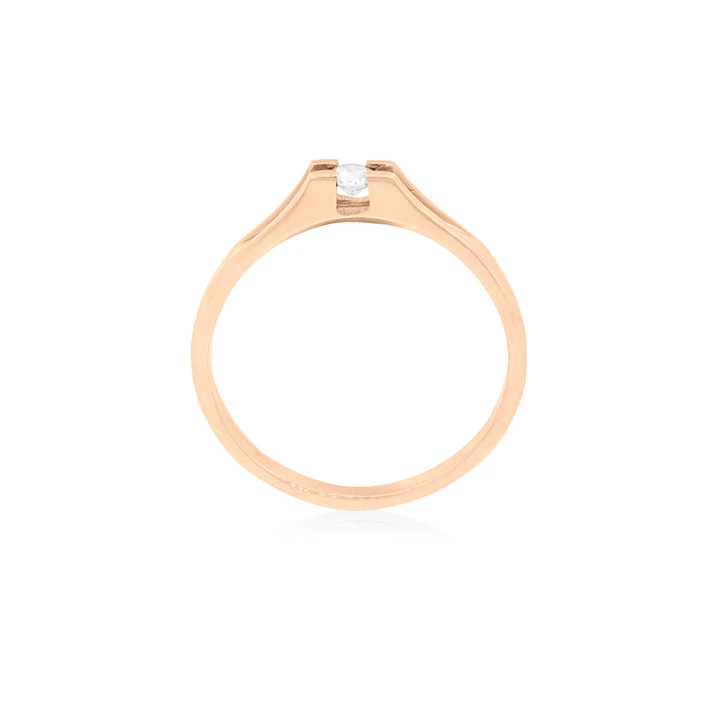 Anillo Compromiso Oro Rosado 18kt  Milán 1x6ptos Diamante 2