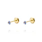 Aros de Oro 18kt Piedra de Agua Marina 2,5mm - Miniatura 1