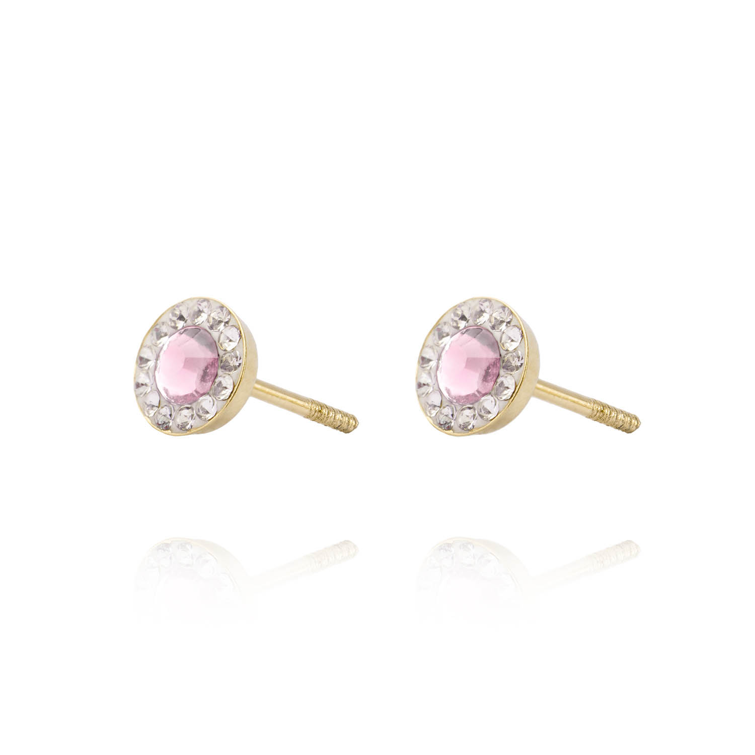Aros de Oro 18kt Circulo Rosa Francia 5mm 2