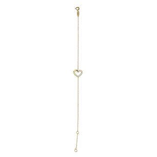 Pulsera Oro Amarillo 18kt Corazón 1/2 circonita
