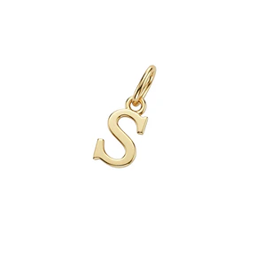 Colgante Inicial S Armonía Oro Miel 18kt