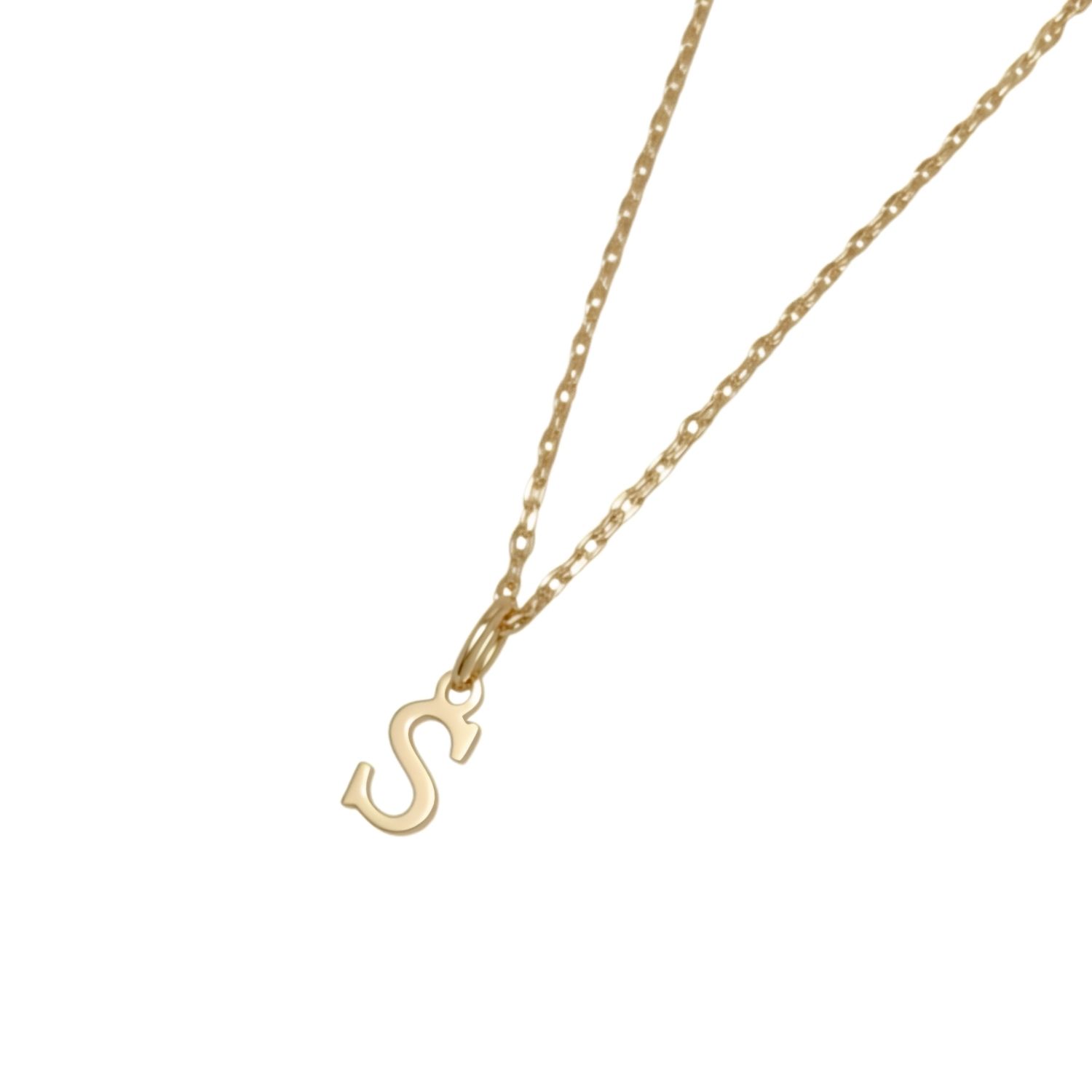 Colgante Inicial S Armonía Oro Miel 18kt 3