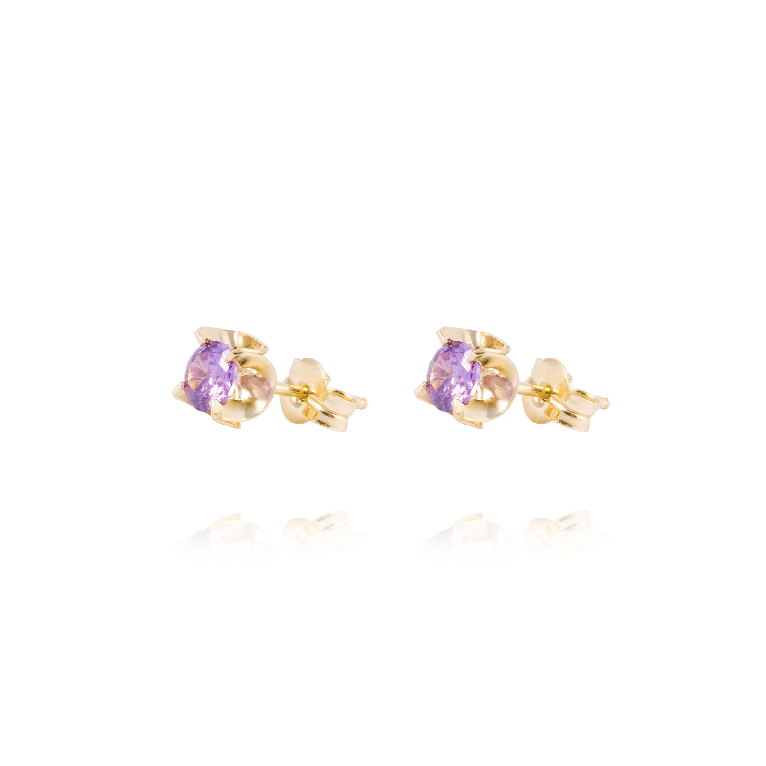 Aros de Oro 18kt Amatista 4MM 1