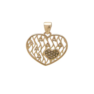 Colgante de Oro 18kt Modelo Corazon Circones filigrana