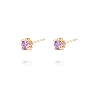 Aros de Oro 18kt Amatista 4MM