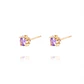 Aros de Oro 18kt Amatista 4MM - Miniatura 2