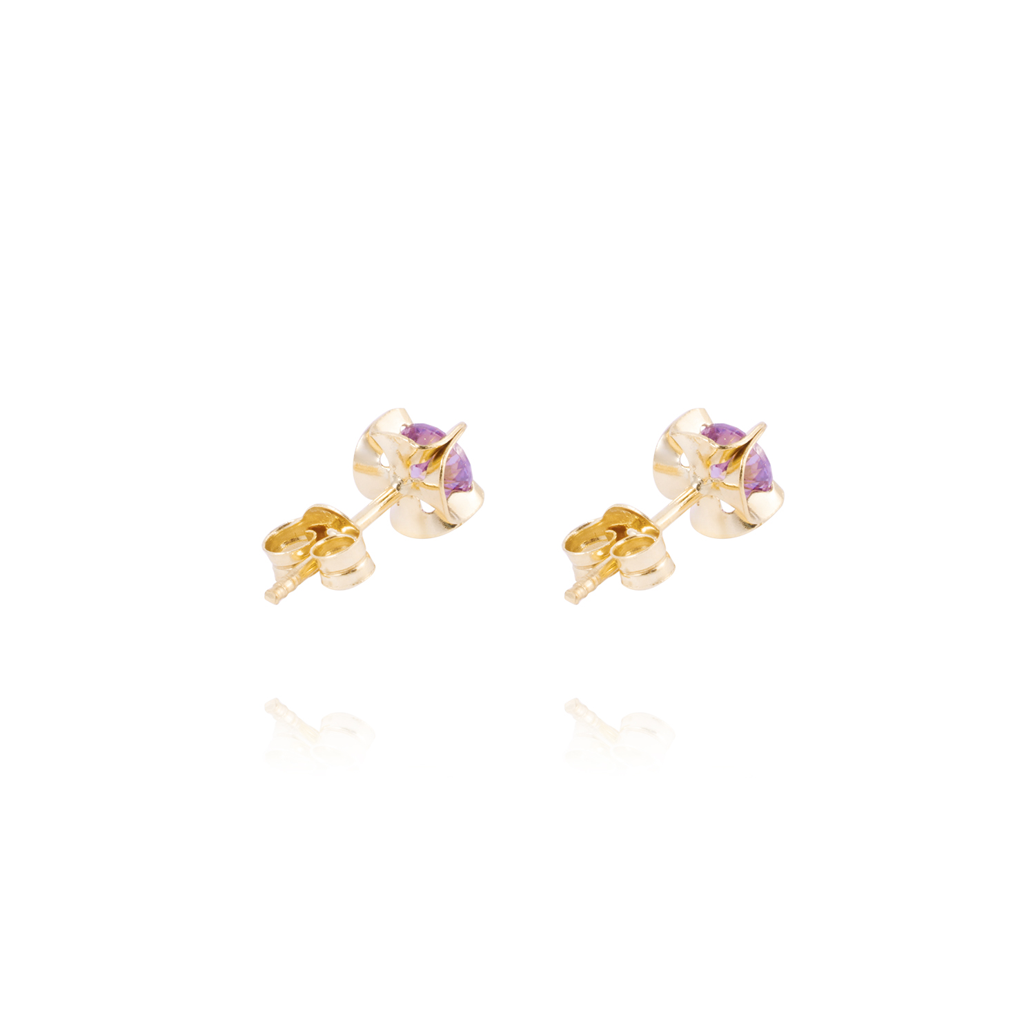 Aros de Oro 18kt Amatista 4MM 3