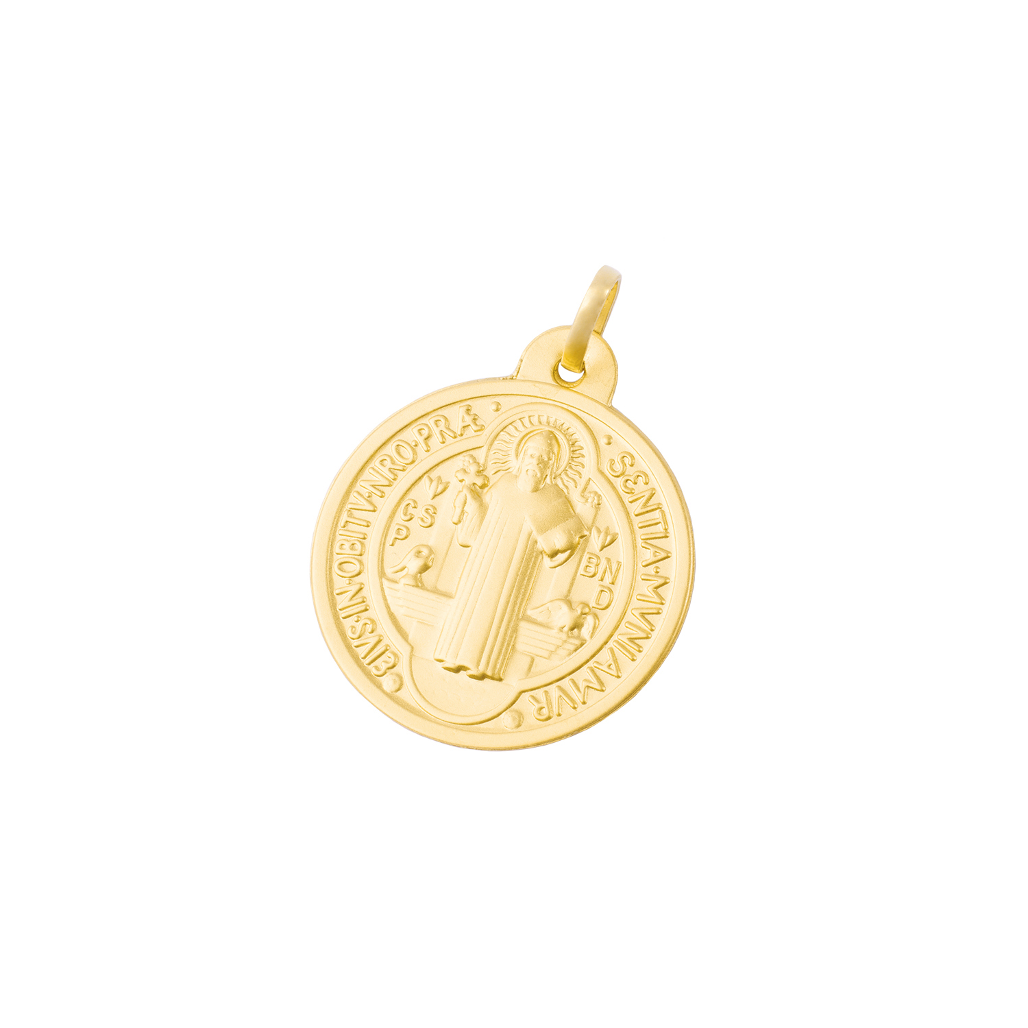Colgante de Oro 18kt Escapulario Sanbenito Monje 20mm 1
