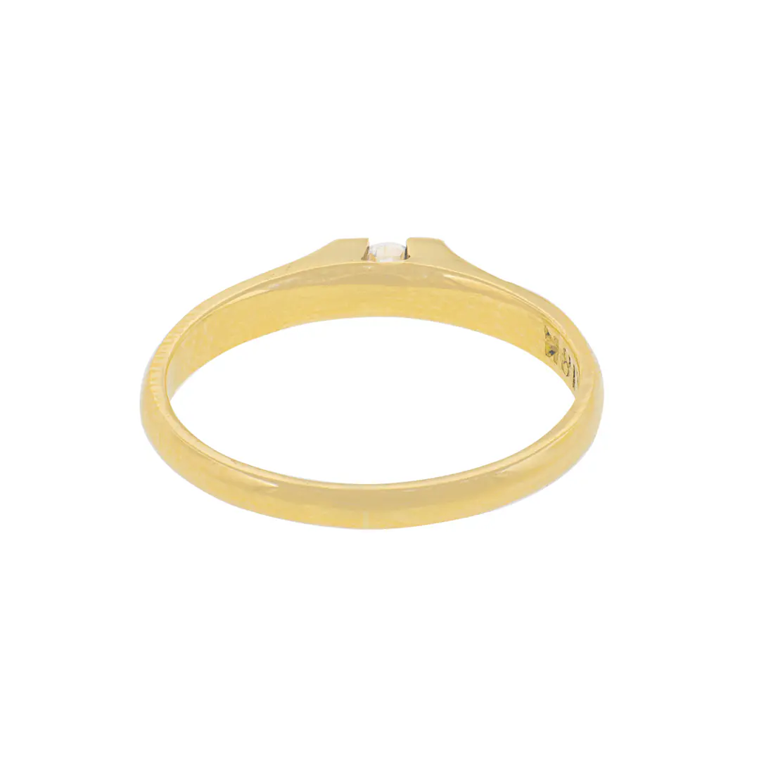 Anillo Compromiso Oro Amarillo 18kt  Milán 1x12ptos Diamante 4