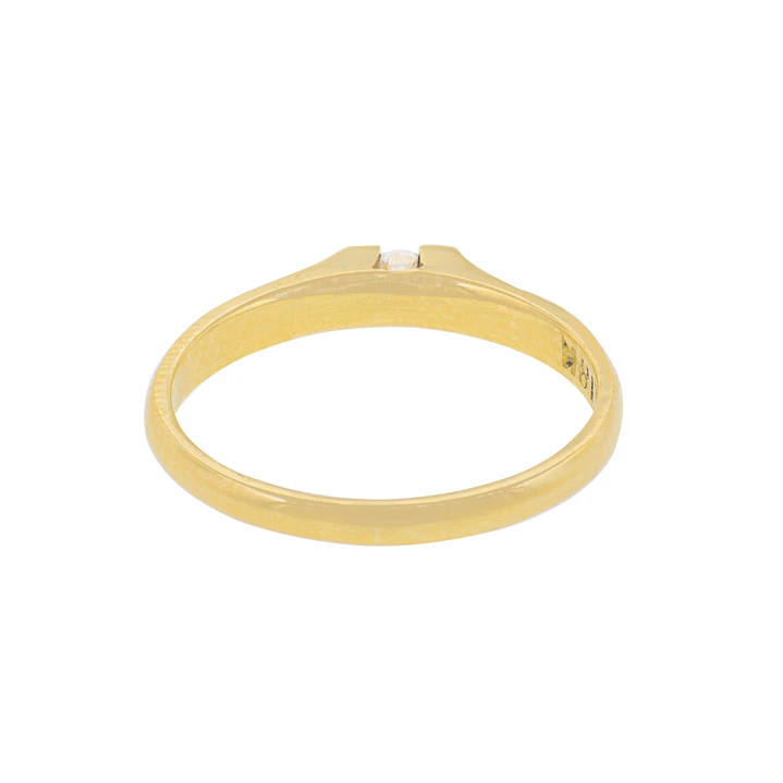 Anillo Compromiso Oro Amarillo 18kt  Milán 1x12ptos Diamante 4
