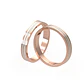Par Argollas Matrimonio Bicolor de Oro Miel y Blanco 18kt Treccia 5,0mm - Miniatura 3