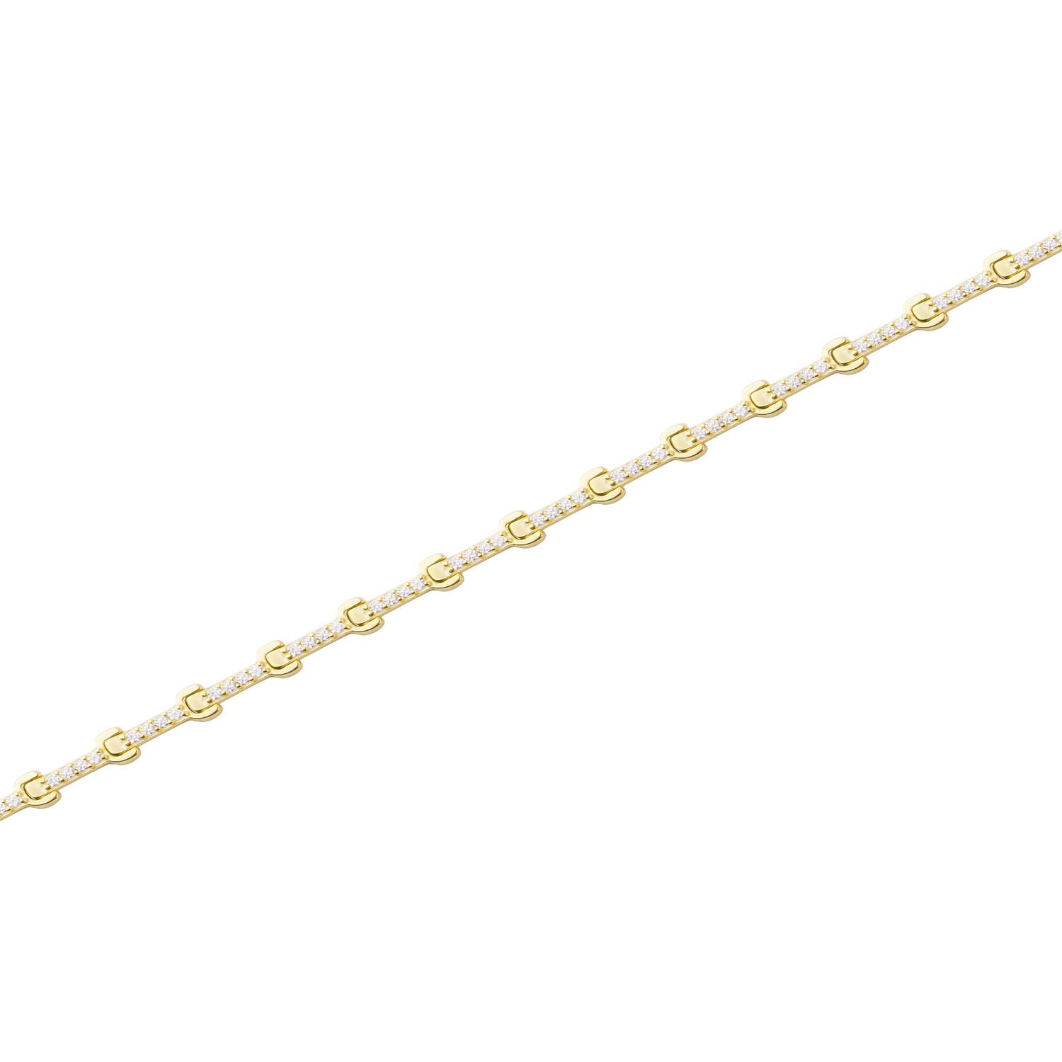 Pulsera Plata Esterlina 925 Rígida Circonita Revestido en Oro 18kt 1