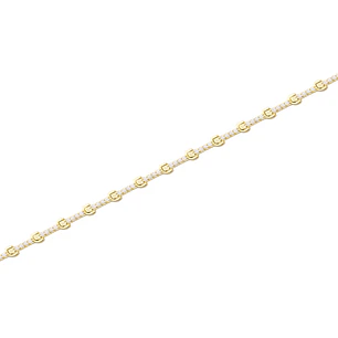 Pulsera Plata Esterlina 925 Rígida Circonita Revestido en Oro 18kt