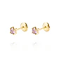 Aros de Oro 18kt Piedra de Amatista 3mm - Miniatura 1