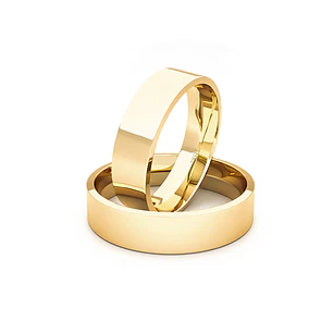 Par Argollas Matrimonio de Oro Amarillo 18kt Tubo Sagres de 5,0mm