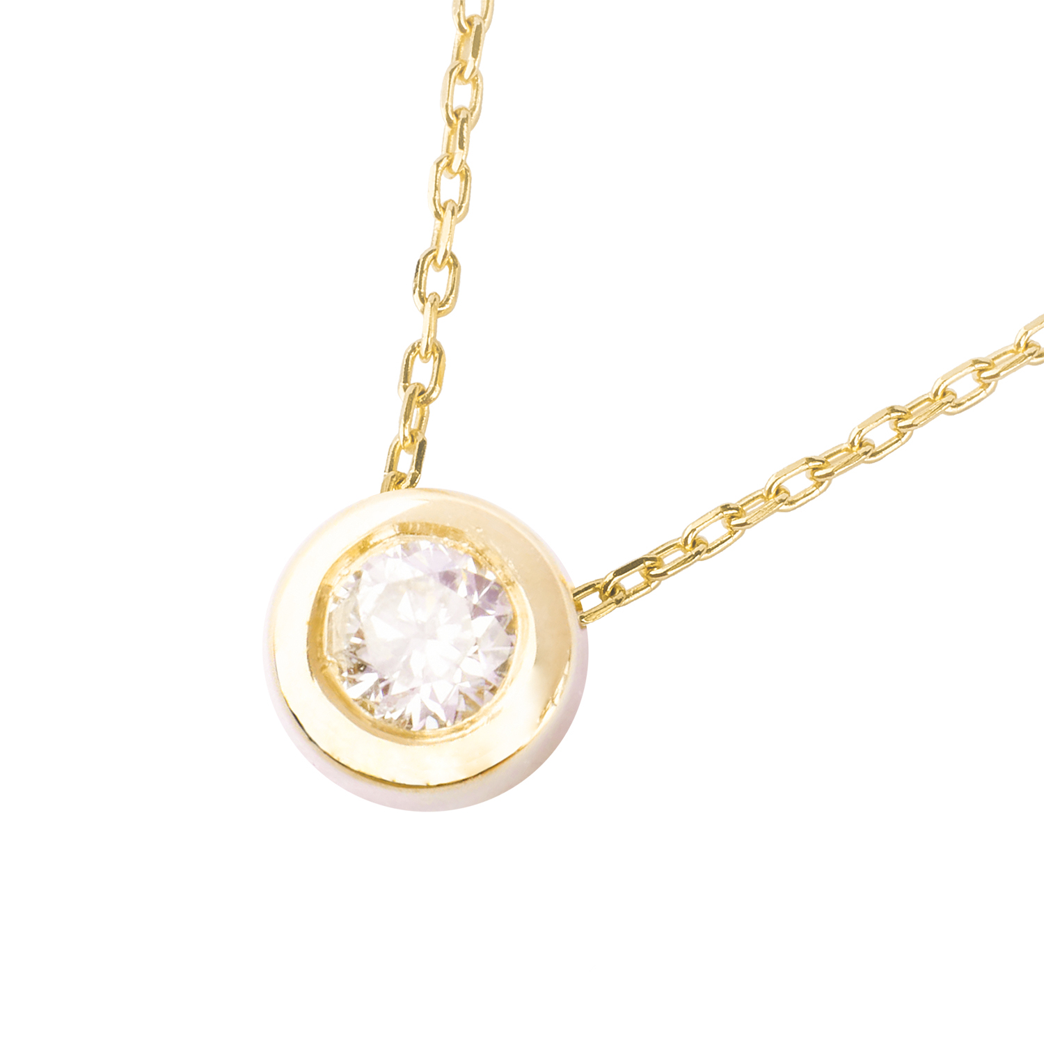 Collar de Oro Amarillo 18kt Punto de Luz Diamante 6 Pts Totales 2
