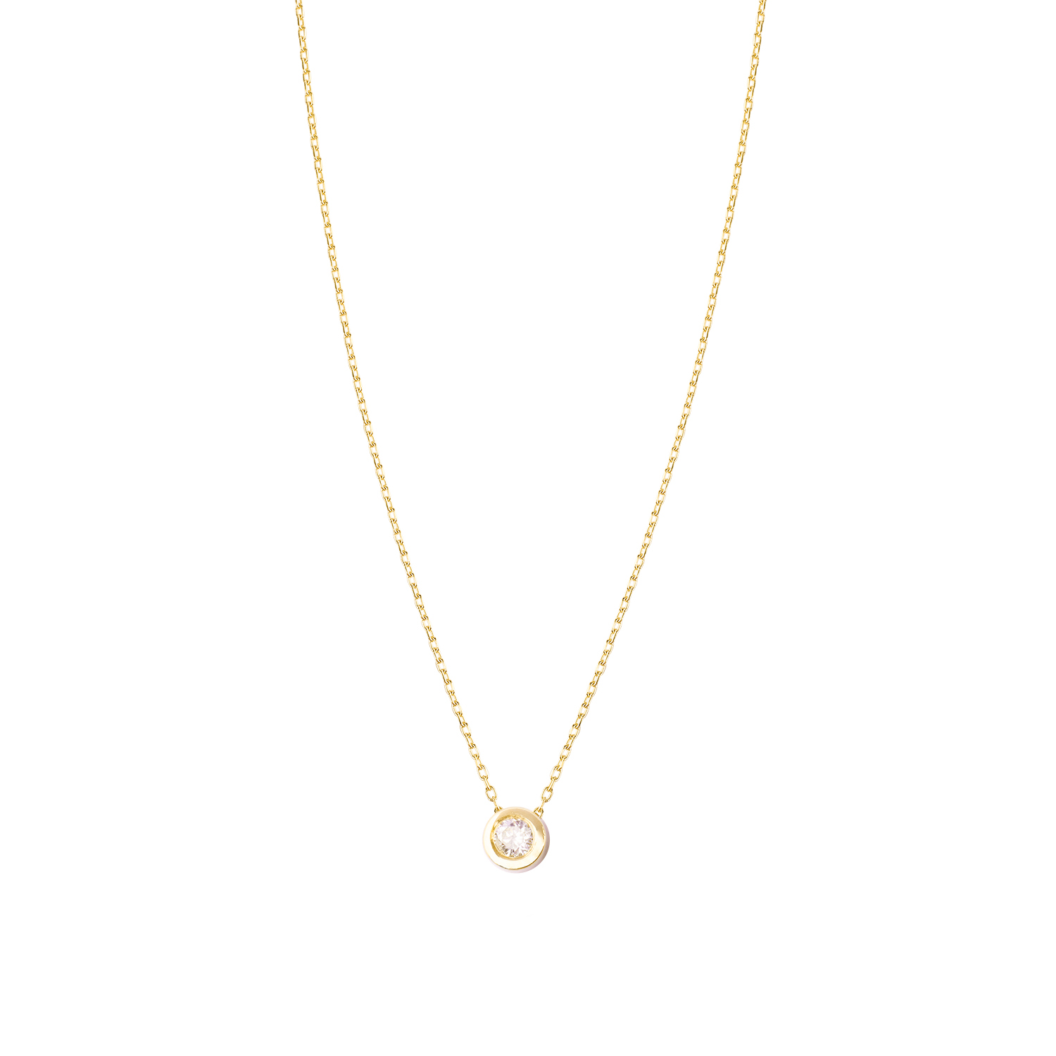 Collar de Oro Amarillo 18kt Punto de Luz Diamante 6 Pts Totales 3