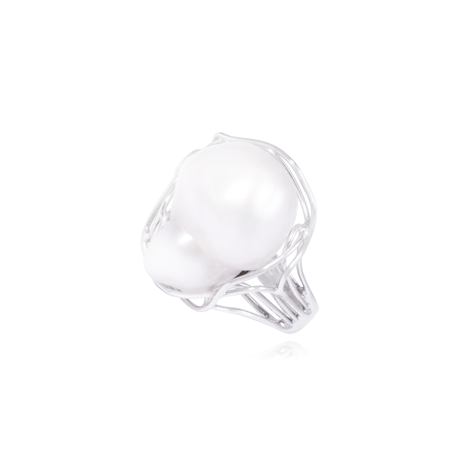 Anillo Oro Blanco 18kt Perla Nácar 1