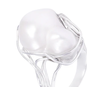 Anillo Oro Blanco 18kt Perla Nácar