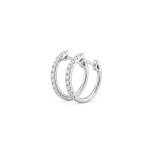 Aros Oro Blanco 18kt Diamantes Argollas 50 Pts