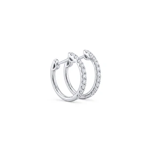 Aros Oro Blanco 18kt Diamantes Argollas 50 Pts