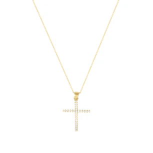 Colgante de Oro 18kt Cruz Circonita