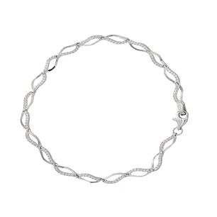 Pulsera de Oro 18kt Ondas Circonitas