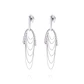 Aros Oro Blanco 18kt Colgantes Cadenas y Diamante de 28 pts - Miniatura 1