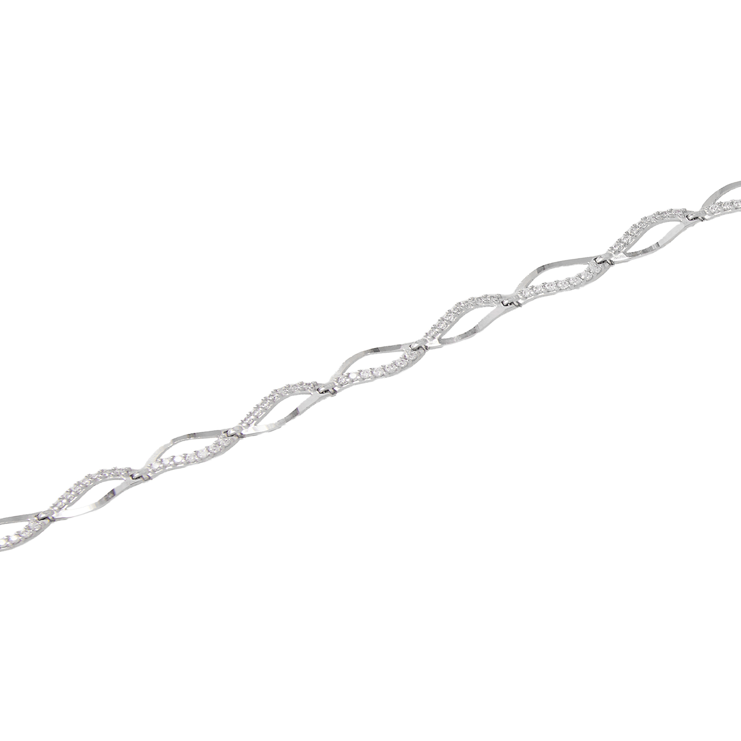 Pulsera de Oro 18kt Ondas Circonitas 2