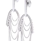 Aros Oro Blanco 18kt Colgantes Cadenas y Diamante de 28 pts - Miniatura 2